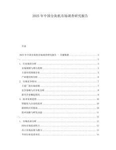 2025年中國分塊機(jī)市場調(diào)查研究報(bào)告