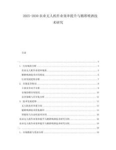 2025-2030農業無人機作業效率提升與精準噴灑技術研究