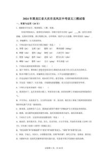 2024年黑龙江省大庆市龙凤区中考三模语文试题（含答案）