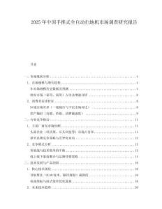 2025年中國手推式全自動掃地機市場調查研究報告