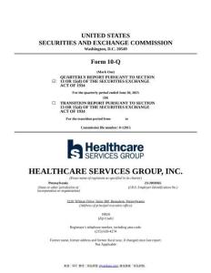 【SEC-2025行業(yè)研究報告】Form 10-Q HEALTHCARE SERVICES GROUP INC