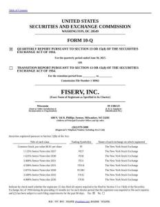 【SEC-2025行業(yè)研究報(bào)告】Form 10-Q FISERV INC