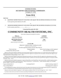 【SEC-2025行業(yè)研究報告】Form 10-Q COMMUNITY HEALTH SYSTEMS INC