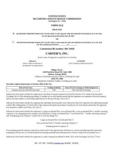 【SEC-2025行業(yè)研究報(bào)告】Form 10-Q CARTERS INC