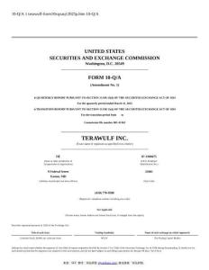 【SEC-2025行業(yè)研究報告】Form 10-Q A TERAWULF INC.