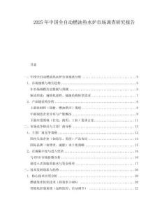2025年中國全自動燃油熱水爐市場調查研究報告