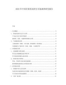2025年中國井架形高桿燈市場調(diào)查研究報告