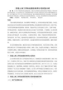 樂歌人體工學(xué)科技股份有限公司財(cái)務(wù)分析
