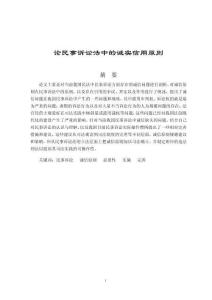 論民事訴訟法中的誠實信用原則