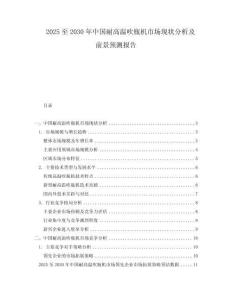 2025至2030年中國耐高溫吹瓶機市場現狀分析及前景預測報告