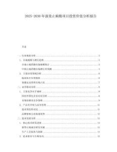 2025-2030年強效止痢精項目投資價值分析報告