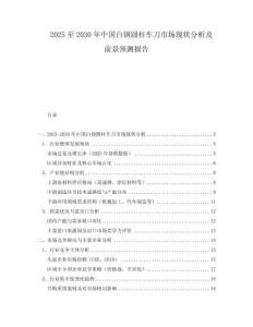 2025至2030年中國白鋼圓柱車刀市場現狀分析及前景預測報告