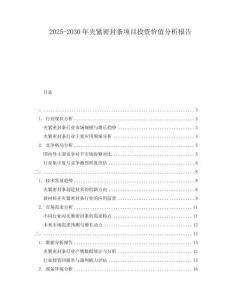 2025-2030年夾緊密封條項(xiàng)目投資價(jià)值分析報(bào)告