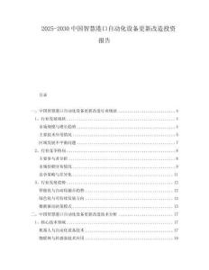 2025-2030中國智慧港口自動化設(shè)備更新改造投資報告