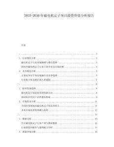 2025-2030年磁電機定子項目投資價值分析報告