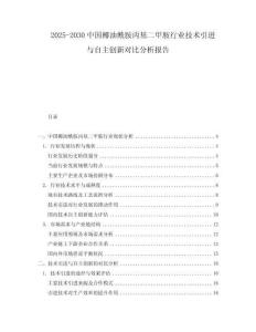 2025-2030中國椰油酰胺丙基二甲胺行業技術引進與自主創新對比分析報告