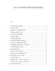 2025年中國(guó)彩噴打印紙市場(chǎng)調(diào)查研究報(bào)告