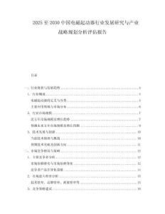 2025至2030中國電磁起動器行業(yè)發(fā)展研究與產(chǎn)業(yè)戰(zhàn)略規(guī)劃分析評估報告