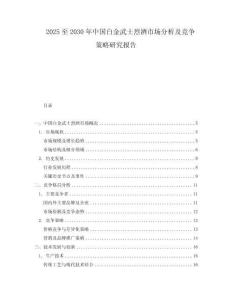 2025至2030年中國白金武士烈酒市場分析及競爭策略研究報告