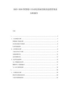 2025-2030智慧港口自動化設備更新改造投資效益分析報告