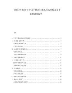 2025至2030年中國手推動掃地機市場分析及競爭策略研究報告