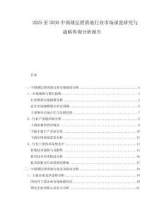 2025至2030中國薄層澄清池行業市場深度研究與戰略咨詢分析報告