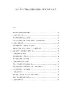 2025年中國熱定型機潤滑油市場調查研究報告