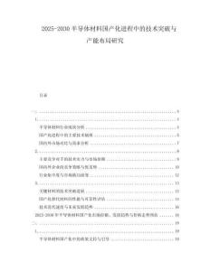 2025-2030半導體材料國產(chǎn)化進程中的技術突破與產(chǎn)能布局研究