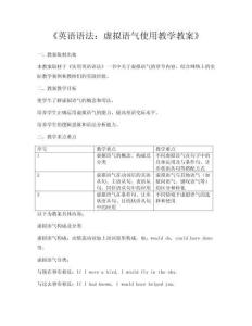 《英語語法：虛擬語氣使用教學教案》