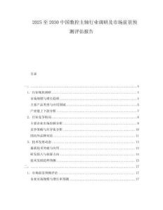 2025至2030中國數控主軸行業調研及市場前景預測評估報告