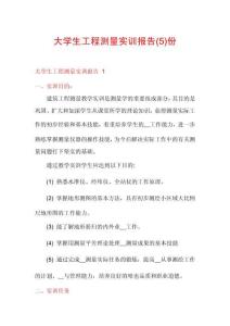 大學(xué)生工程測量實(shí)訓(xùn)報告份