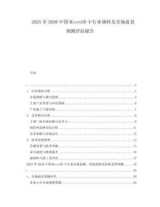 2025至2030中國MicroSD卡行業(yè)調研及市場前景預測評估報告