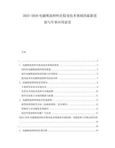 2025-2030電磁吸波材料在隱身技術領域的最新進展與軍事應用前景