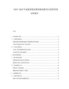 2025-2030年家庭智能多媒體配線箱項(xiàng)目投資價(jià)值分析報(bào)告