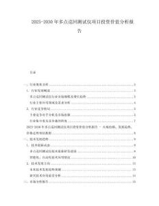 2025-2030年多點巡回測試儀項目投資價值分析報告