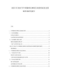 2025至2030年中國微型打磨機(jī)行業(yè)投資前景及策略咨詢研究報告