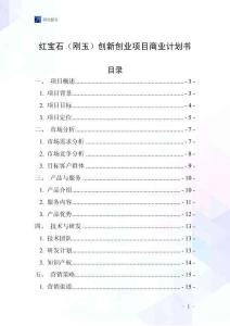 紅寶石（剛玉）創(chuàng)新創(chuàng)業(yè)項目商業(yè)計劃書