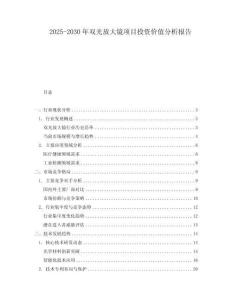 2025-2030年雙光放大鏡項目投資價值分析報告