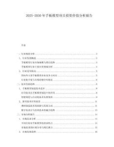 2025-2030年手板模型項(xiàng)目投資價(jià)值分析報(bào)告
