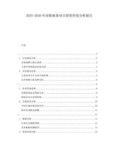 2025-2030年封箱嵌條項目投資價值分析報告