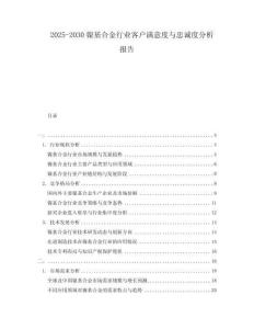 2025-2030鎳基合金行業客戶滿意度與忠誠度分析報告