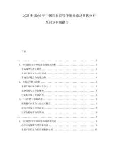 2025至2030年中國(guó)限位套管伸縮器市場(chǎng)現(xiàn)狀分析及前景預(yù)測(cè)報(bào)告