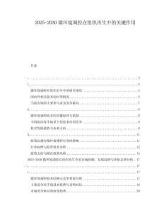2025-2030微環(huán)境調(diào)控在組織再生中的關(guān)鍵作用