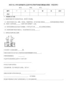 2025年上半年安徽省烈山區(qū)初中化學(xué)章節(jié)測驗完整版及答案（奪冠系列）