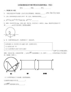 云南省鎮(zhèn)雄縣初中數(shù)學(xué)期末測試題庫精品（奪冠）