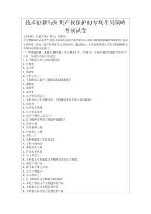 技術(shù)創(chuàng)新與知識產(chǎn)權(quán)保護(hù)的專利布局策略考核試卷
