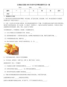 云南省元謀縣2025年初中化學期末題庫大全一套