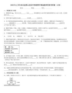 2025年上半年湖北省英山縣初中物理期中精選題庫附參考答案（A卷）