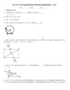 2025年下半年河南省柘城縣初中數學期末測驗題庫精品（奪冠）