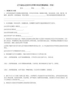 遼寧省連山區(qū)初中化學期中測試完整版精品（奪冠）